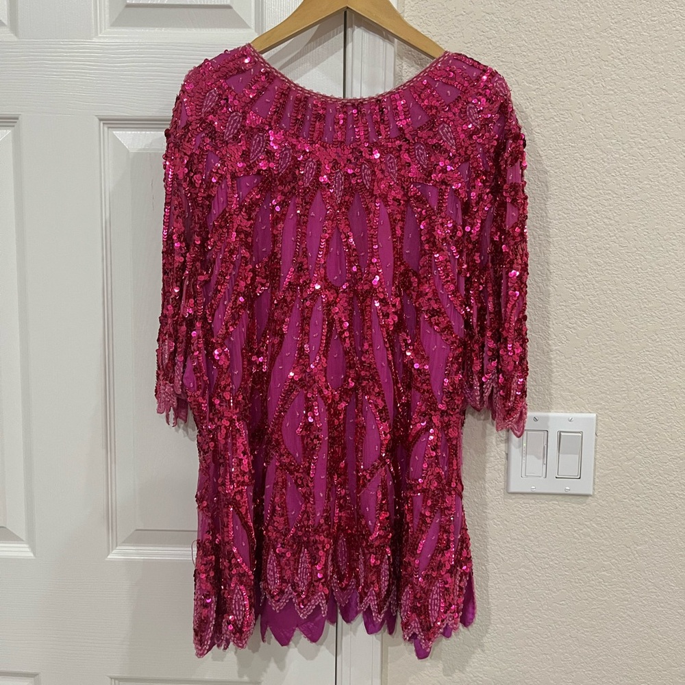 Vintage Pink Sequin Top